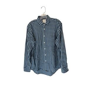 Billy Reid Men's Blue Black Plaid Casual Date Night Button Down Shirt Size Large